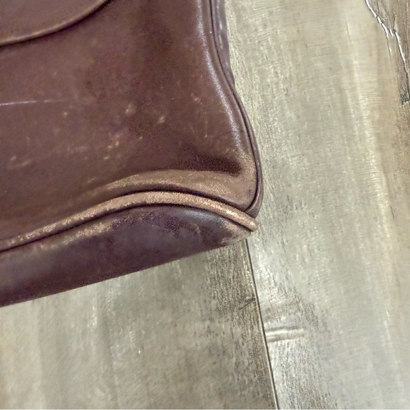 Vintage Coach 90s Whitney Saddle Bag Crossbody Brown Leather Messenger Purse - Picture 3 of 16